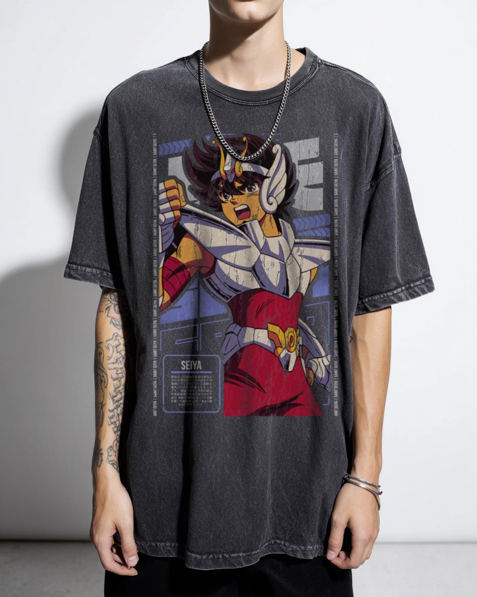 Pegasus Seiya Saint Seiya Anime Stars T-Shirt - Knights of the Zodiac Shonen Manga Tee