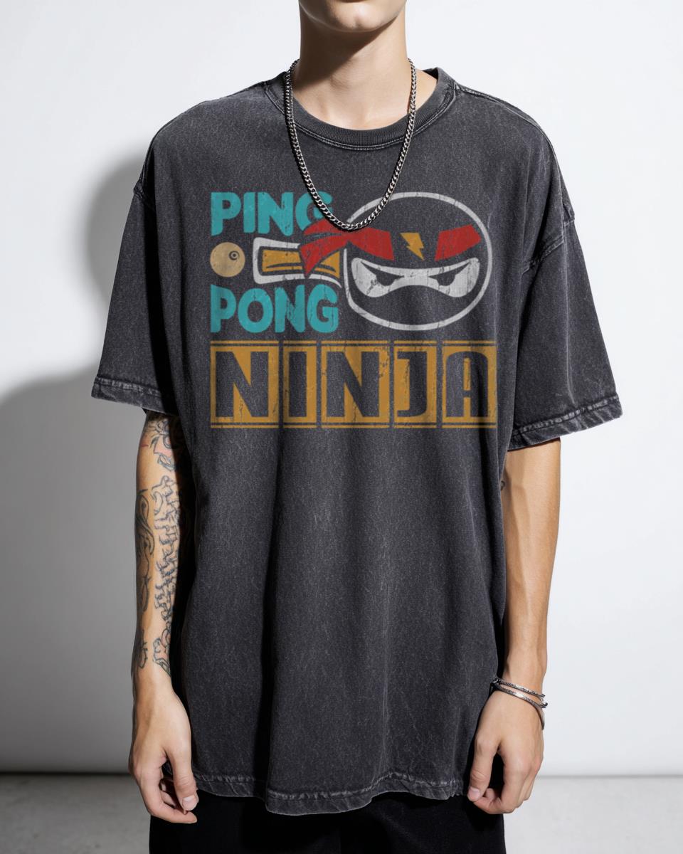 Ping Pong Ninja Table Tennis Player T-Shirt - Funny Sports Gift for Masters