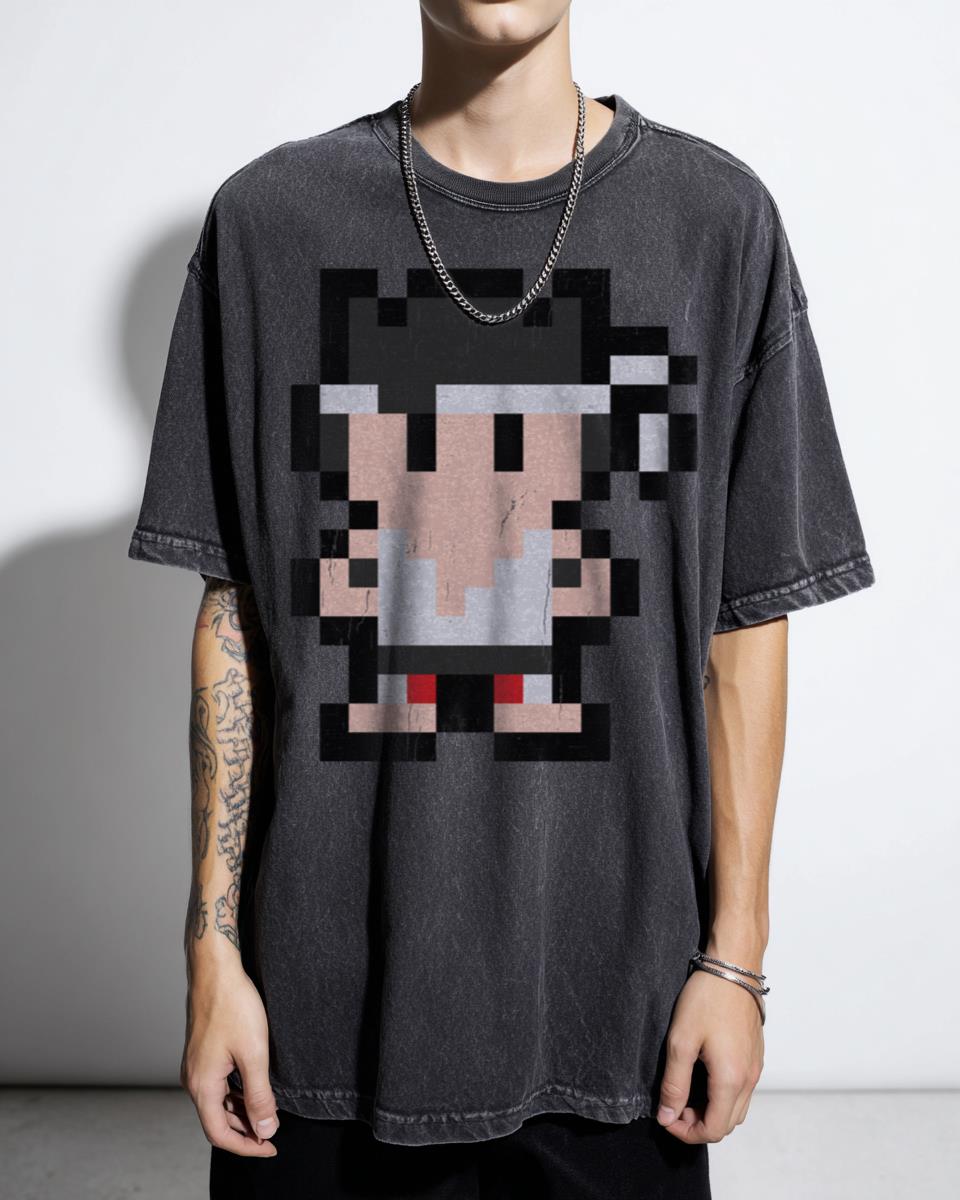 Pixel Akira Yuki Virtua Fighter T-Shirt - Retro Sega Gaming Sprite Art Apparel for Men
