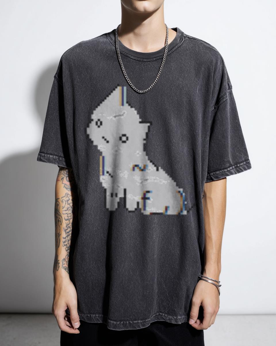 Pixel Art Kitten T-Shirt | Y2K Myspace 'Pixel Kitteh' Tee