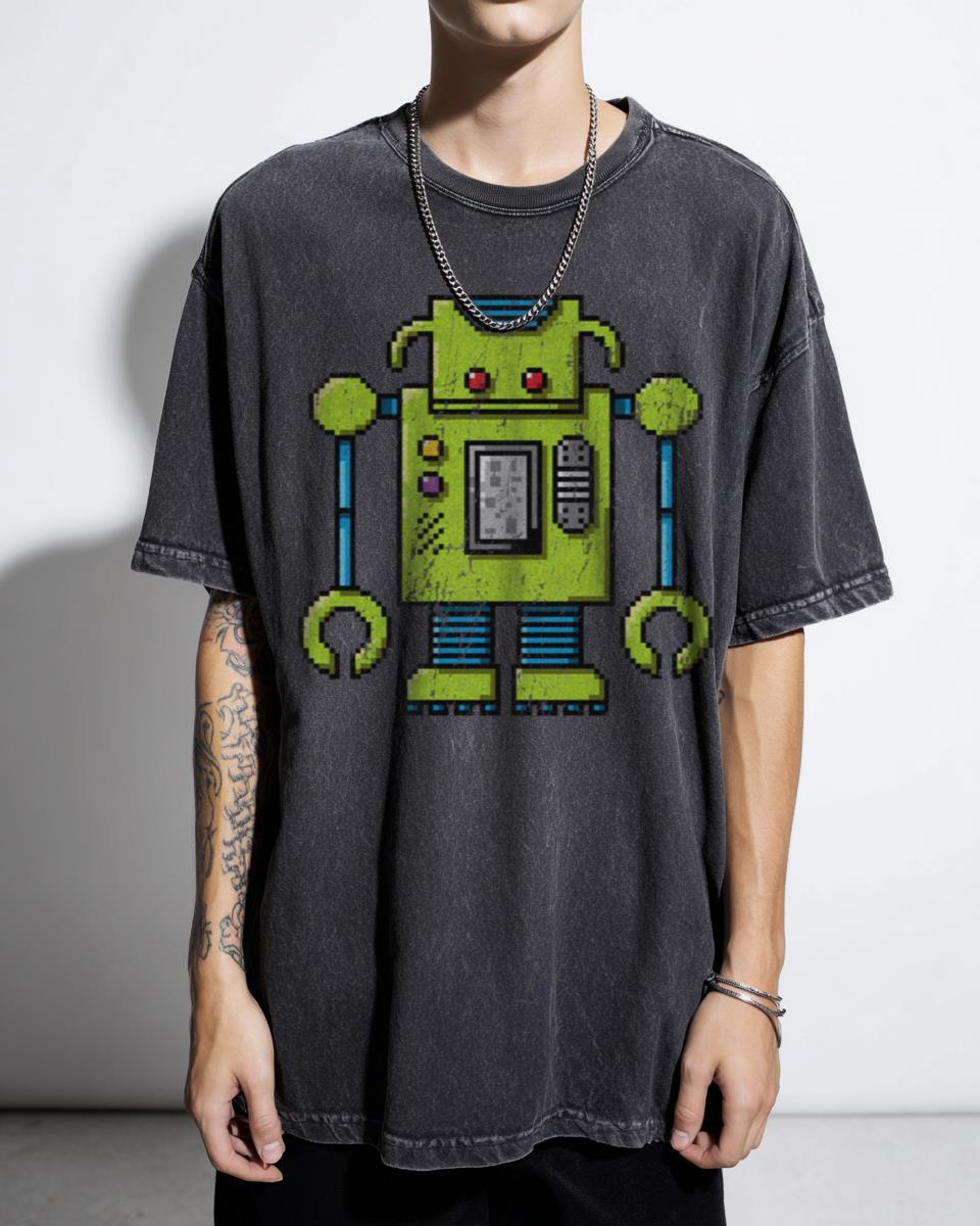 Pixel Robot T-Shirt | Retro Sci-Fi Mecha Graphic Tee
