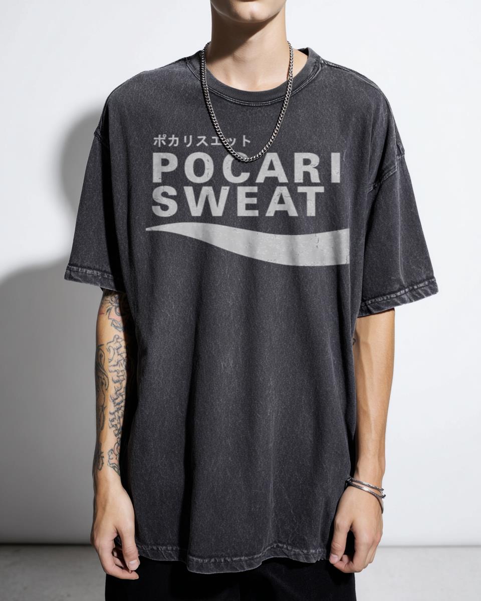 Pocari Sweat Japanese Logo Sports Drink T-Shirt - Iconic Japanese Beverage Apparel for Unisex