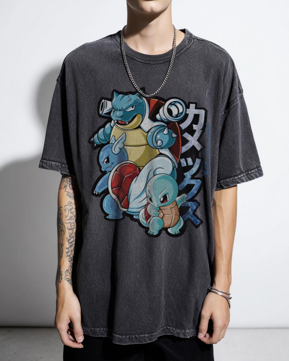 Pokémon Water Starter Squirtle Acidwash T-Shirt