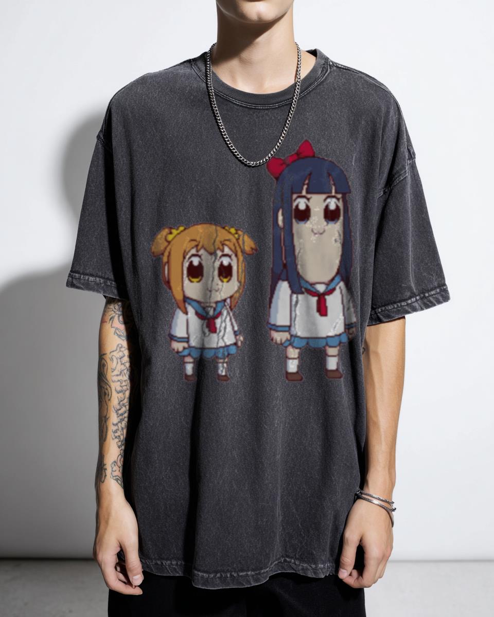 Pop Team Epic Popuko & Pipimi Anime T-Shirt - Absurdist Comedy Manga Fan