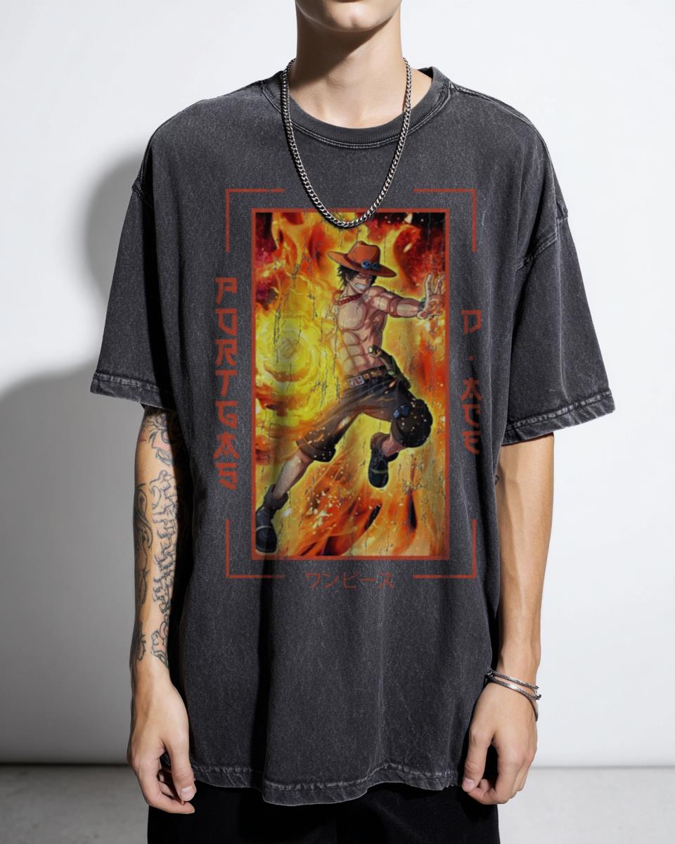 Portgas D. Ace One Piece Anime T-Shirt - Fire Fist Fan Art