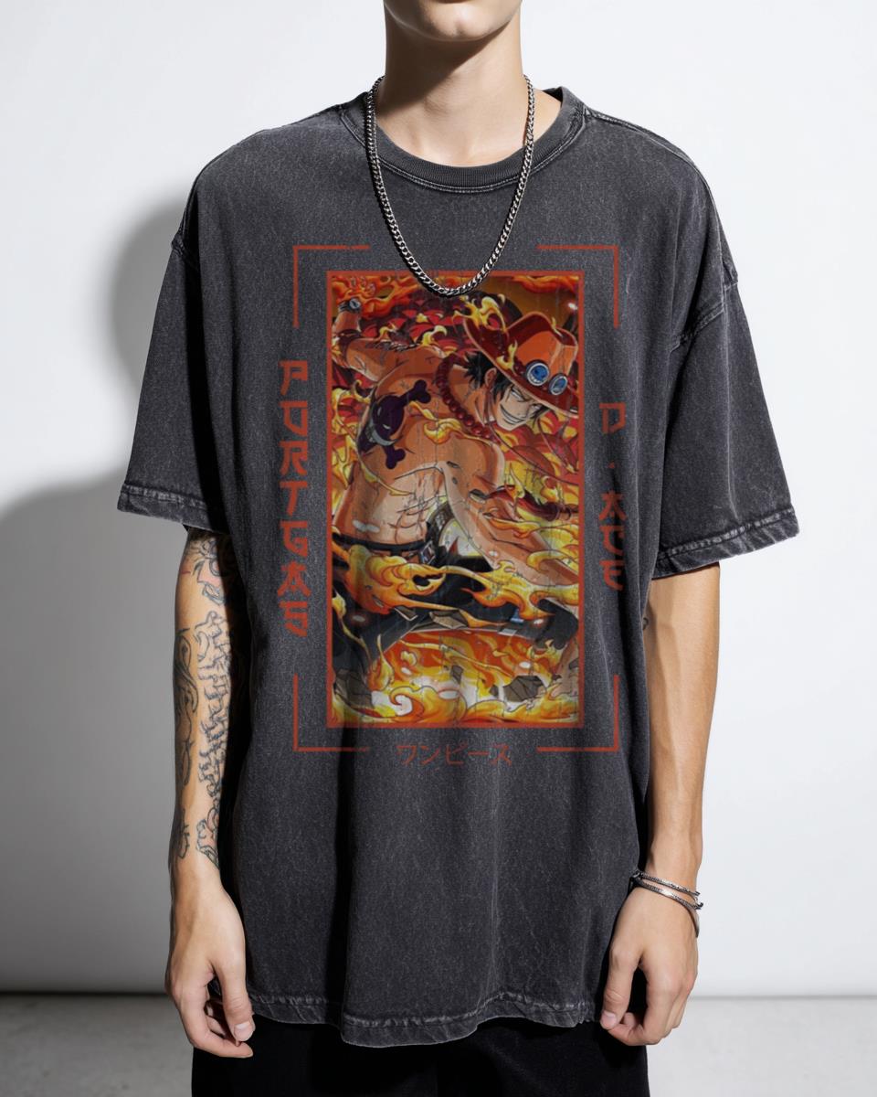 Portgas D. Ace One Piece Anime T-Shirt - Fire Fist Fan Art
