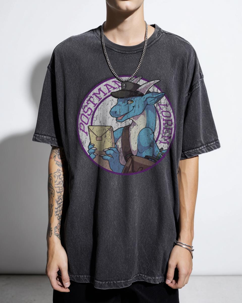 Postman Lorem Angels with Scaly Wings Graphic Tee