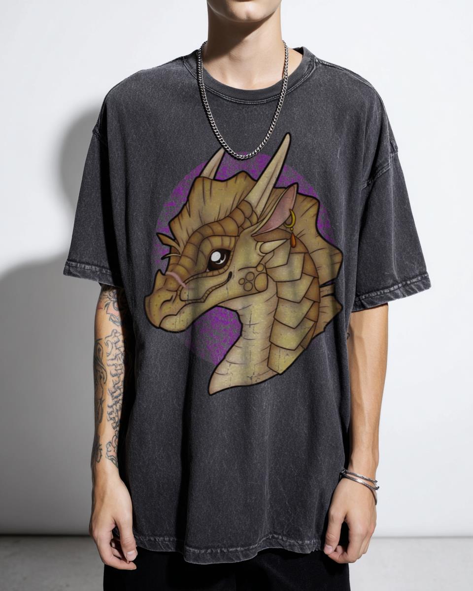 Qibli Headshot Wings of Fire Dragon T-Shirt - Sandwing Fantasy Art