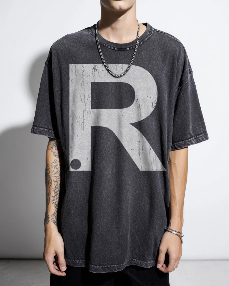 R White Letter Minimalist Graphic T-Shirt - Funny Alphabet Wordplay Unisex