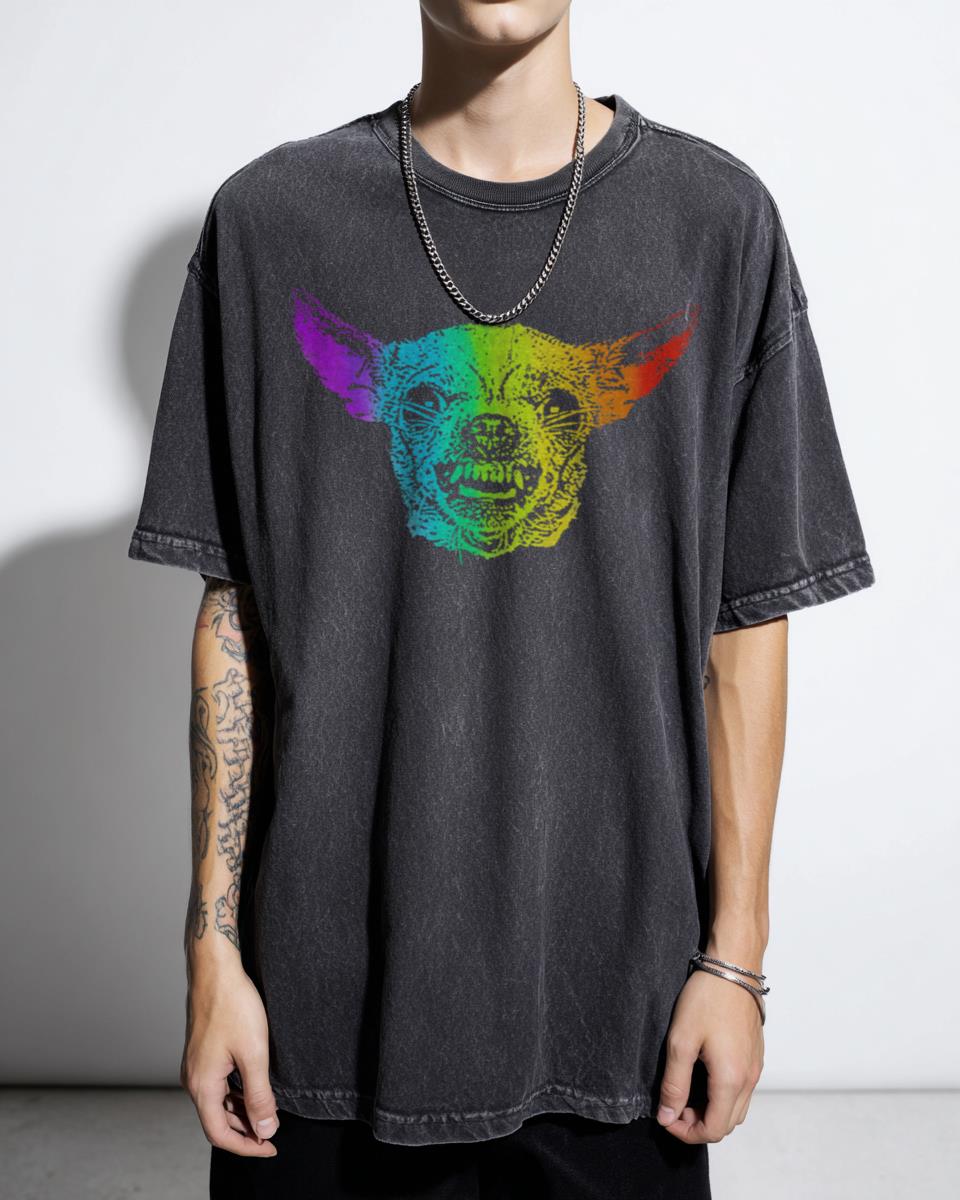 Rainbow Angry Chihuahua T-Shirt | Funny Dog Lover Tee