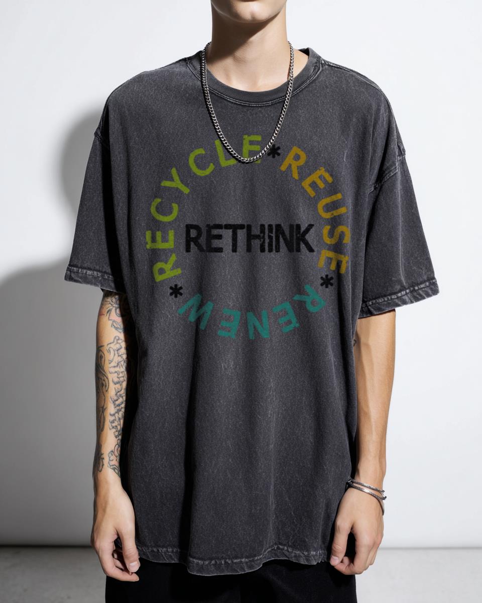 Re Cycle Use New Think Earth Day T-Shirt - Climate Change Activist Quote Unisex