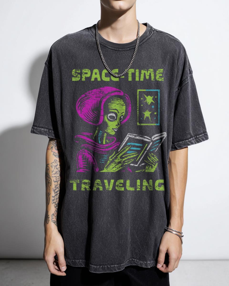Reading Books Time Travel T-Shirt | Sci-Fi Fantasy Book Lover Tee
