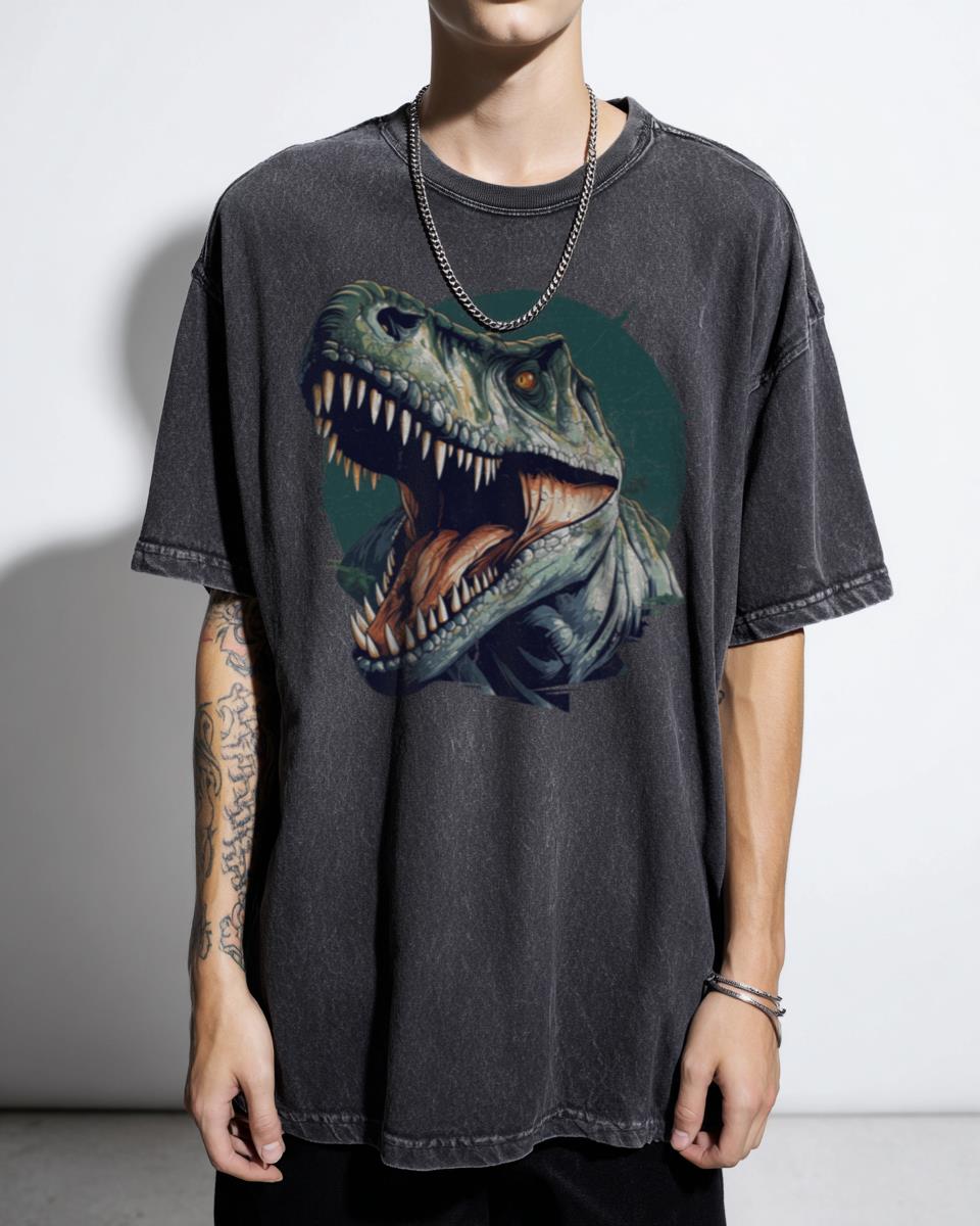 Realistic T-Rex Dinosaur Illustration T-Shirt - Profile Tyrannosaurus Rex Dino Tee