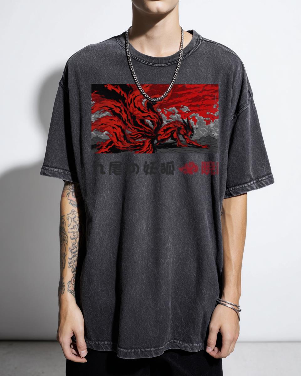 Rebel Soul Demon Fox Kitsune Japanese Art T-Shirt - Mythical Spirit Animal