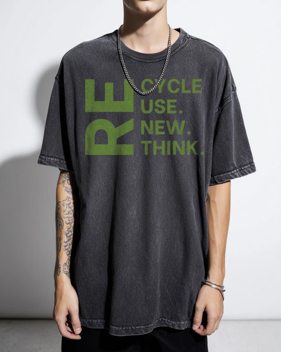 Recycle Reuse Renew Rethink Activism T-Shirt - Earth Day Environmental Unisex