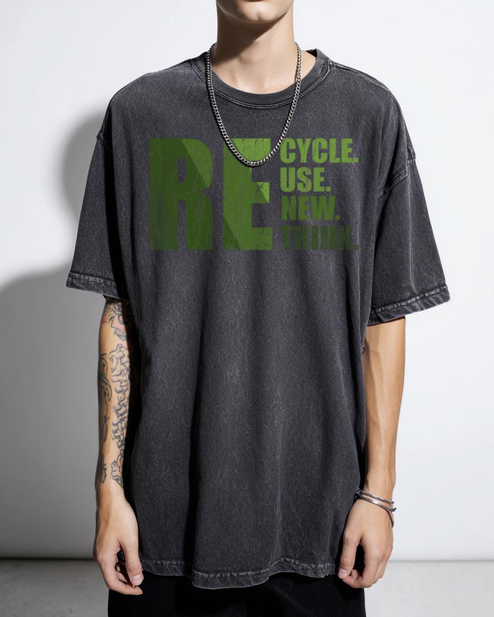 Recycle Reuse Renew Rethink Environmental Protection T-Shirt - Climate Awareness