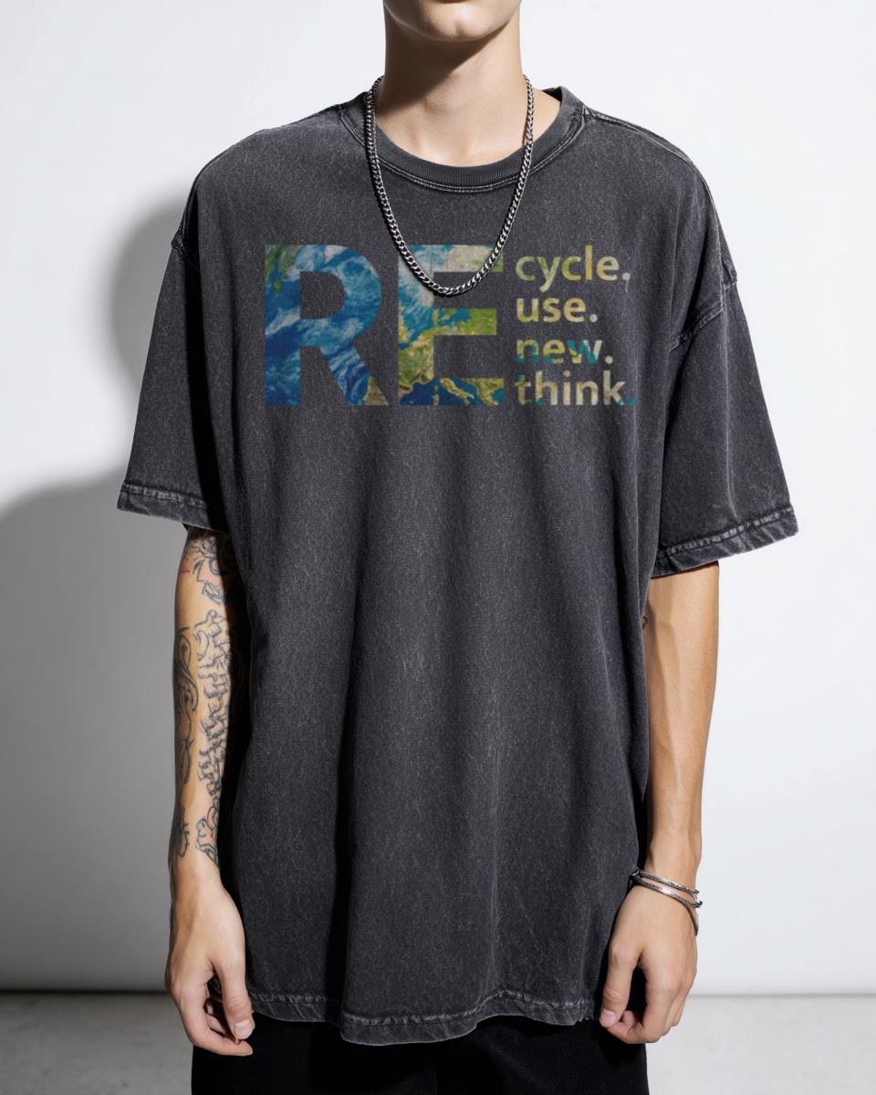 Recycle Reuse Renew Rethink' Environmental T-Shirt - Sustainable Earth Day Activism Unisex