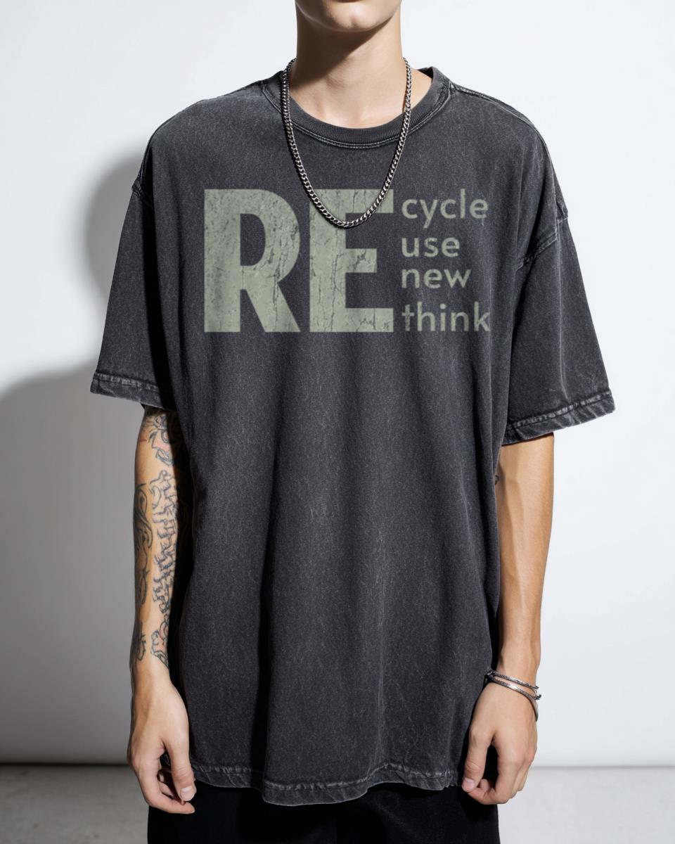 Recycle Reuse Renew Rethink' Environmental T-Shirt - Sustainable Earth Day Activism Unisex