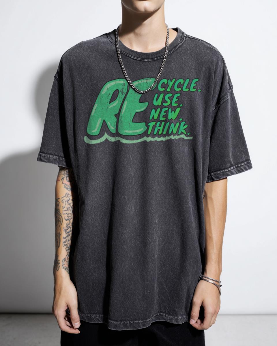 Recycle Reuse Renew Rethink' Environmental T-Shirt - Sustainable Earth Day Activism Unisex