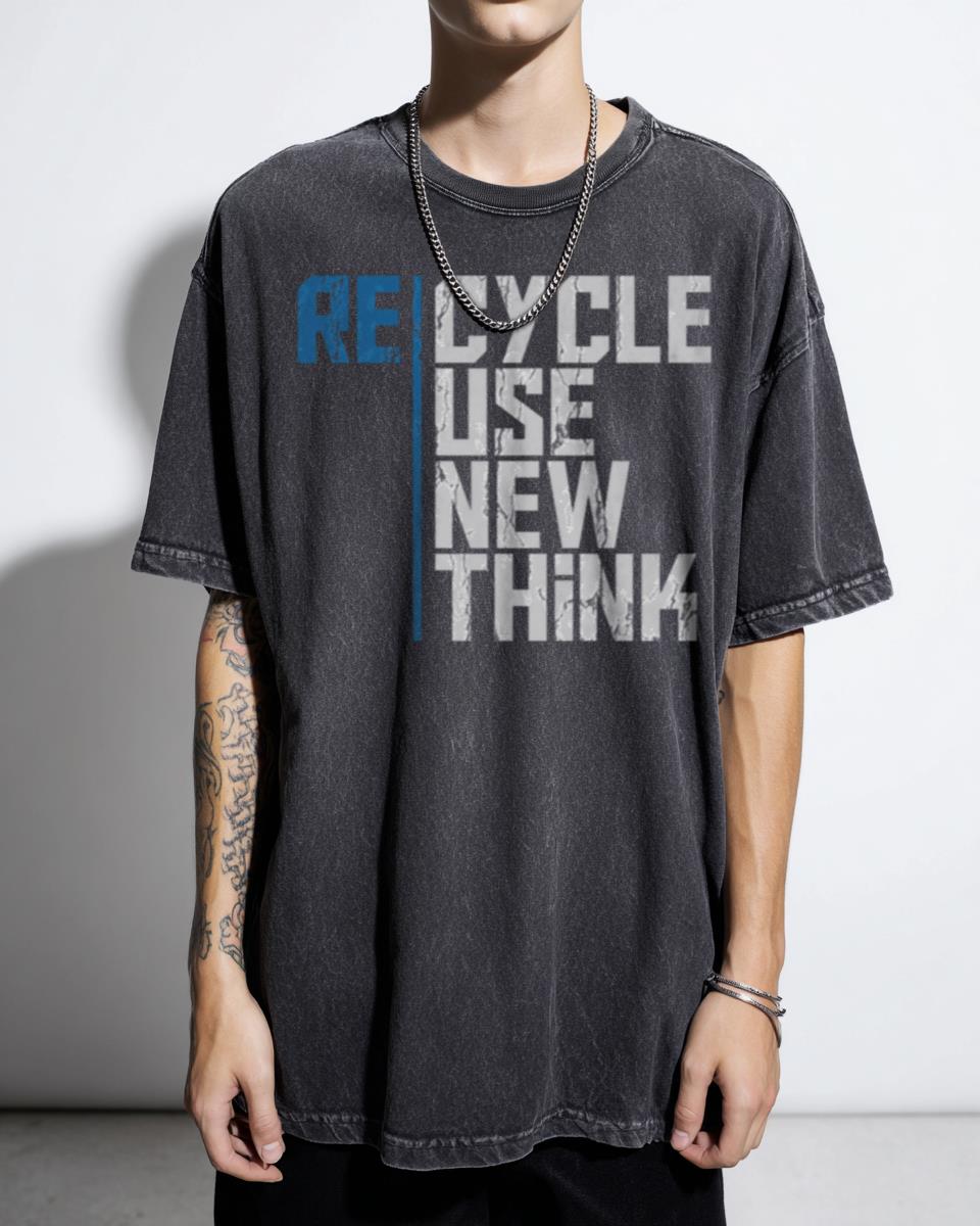 Recycle Reuse Renew Rethink' Environmental T-Shirt - Sustainable Earth Day Activism Unisex