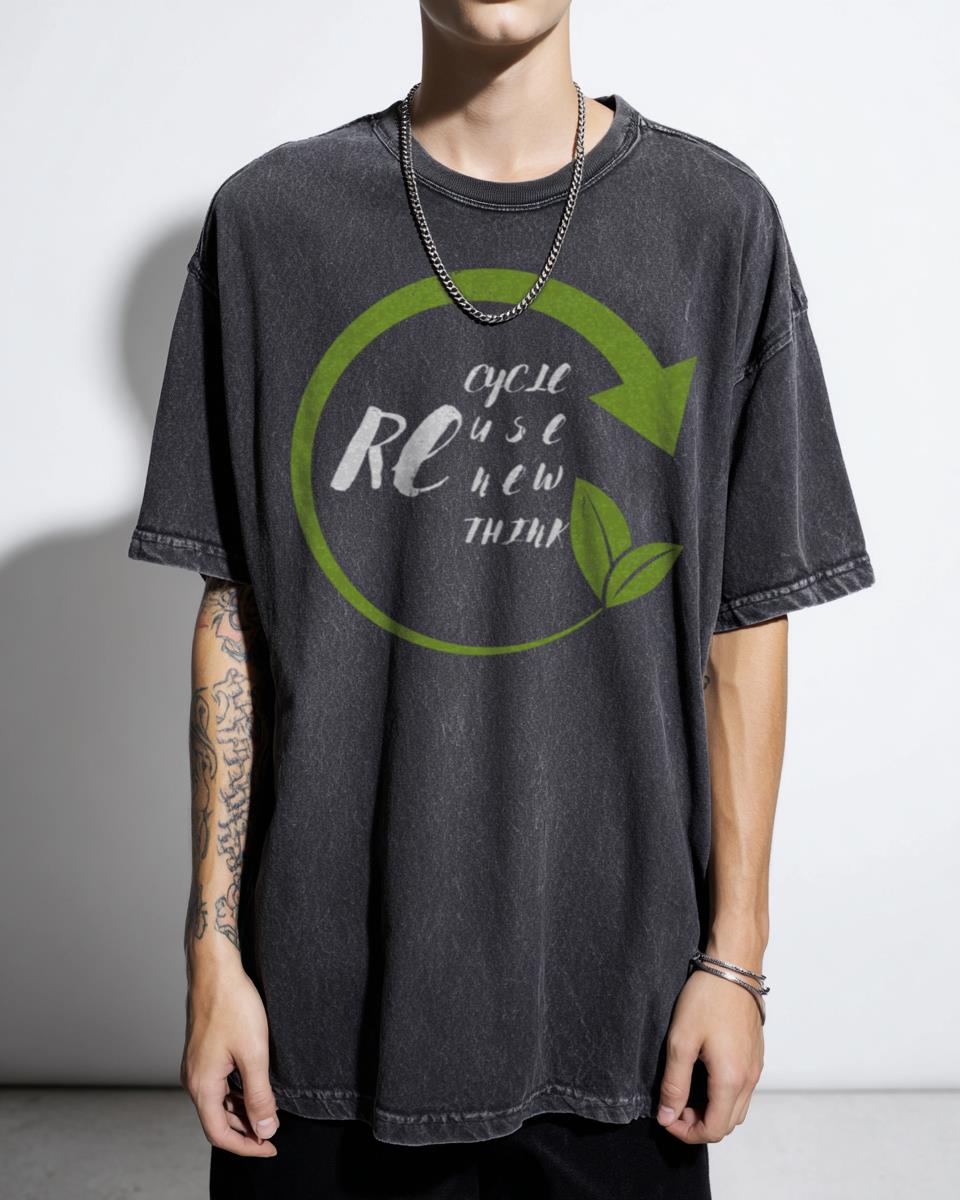 Recycle Reuse Renew Rethink' Environmental T-Shirt - Sustainable Earth Day Activism Unisex