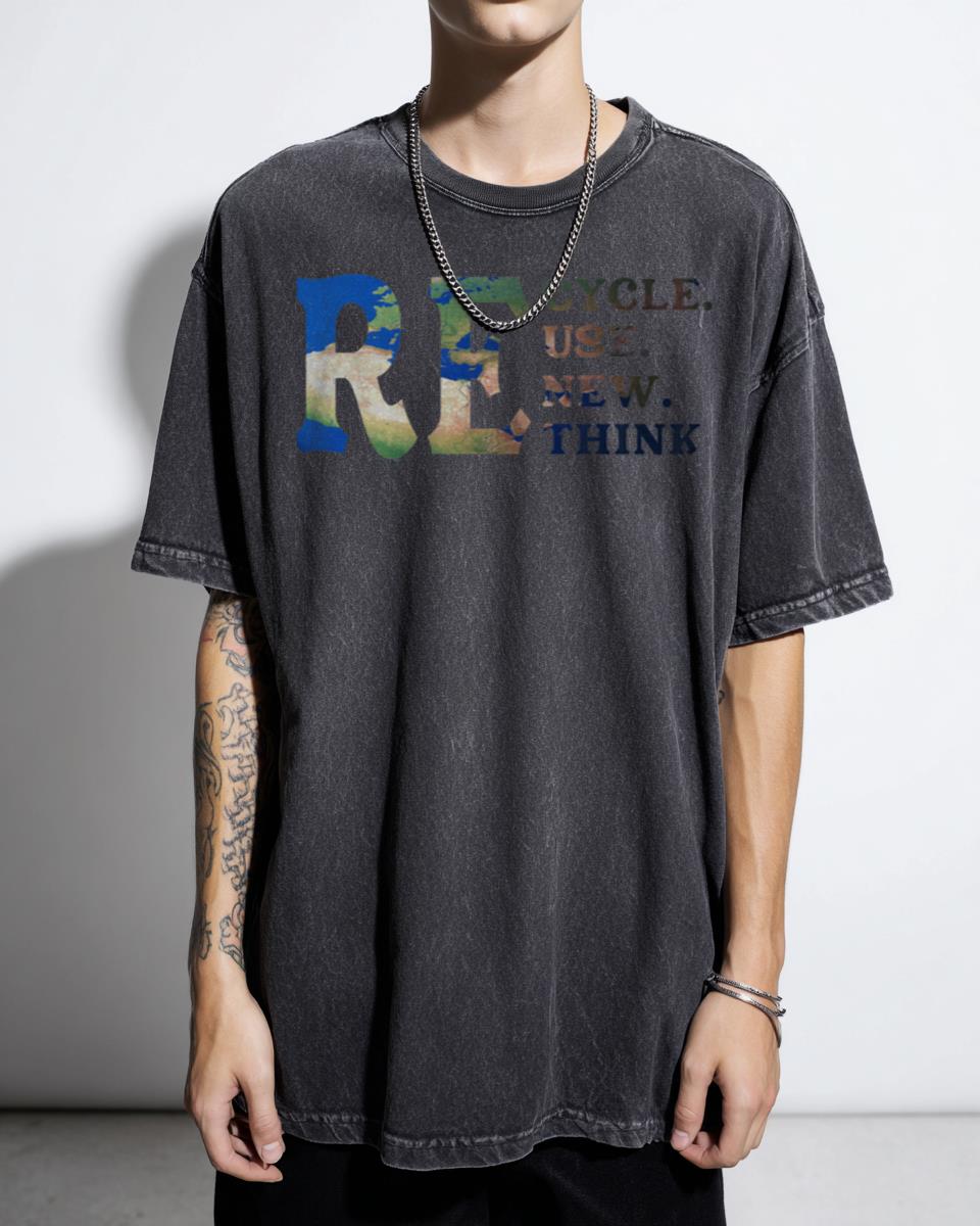 Recycle Reuse Renew Rethink' Environmental T-Shirt - Sustainable Earth Day Activism Unisex