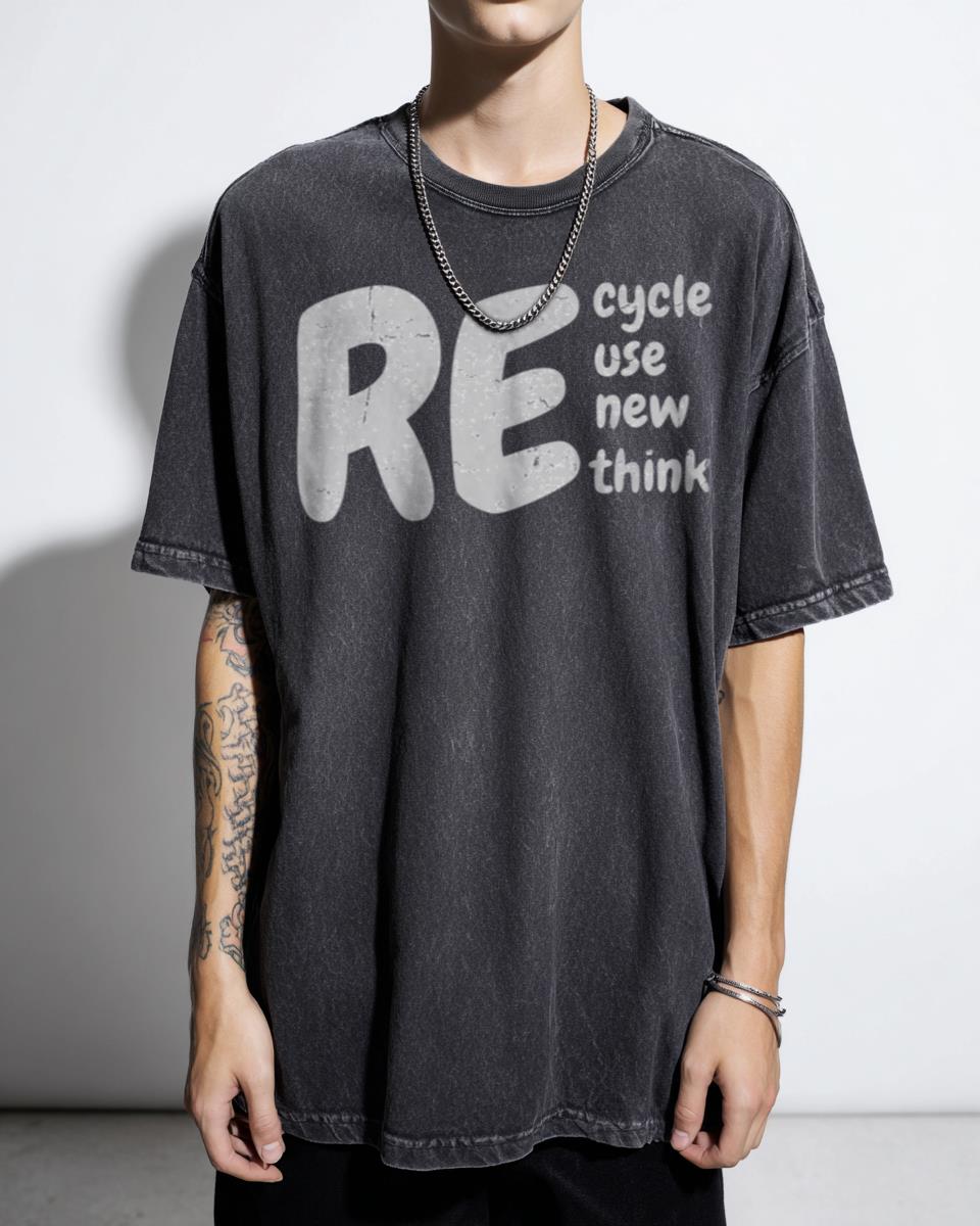 Recycle Reuse Renew Rethink' Environmental T-Shirt - Sustainable Earth Day Activism Unisex