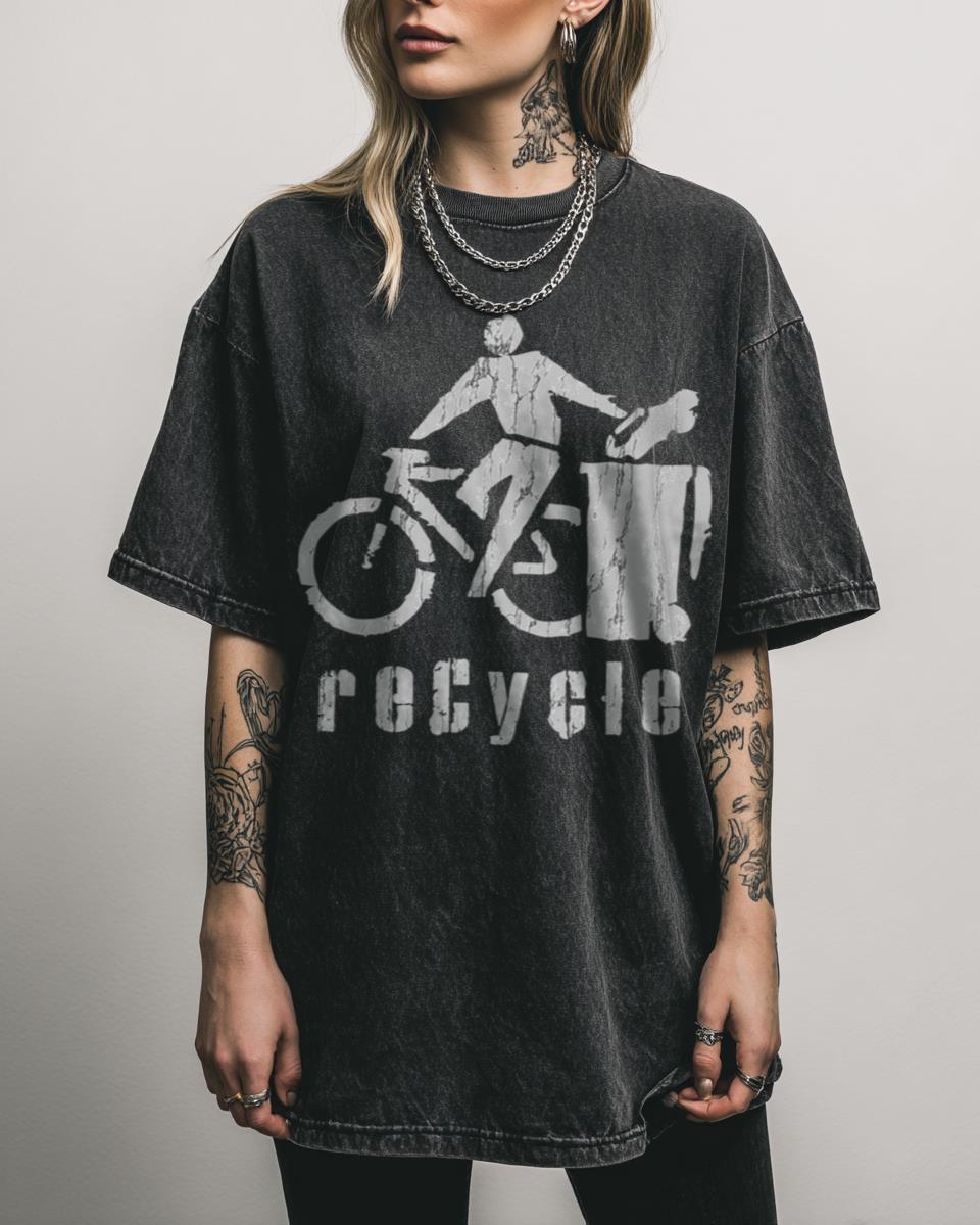 reCycle Vintage Bicycle Funny Cycling T-Shirt – Cool Biker Mountain Bike Gift