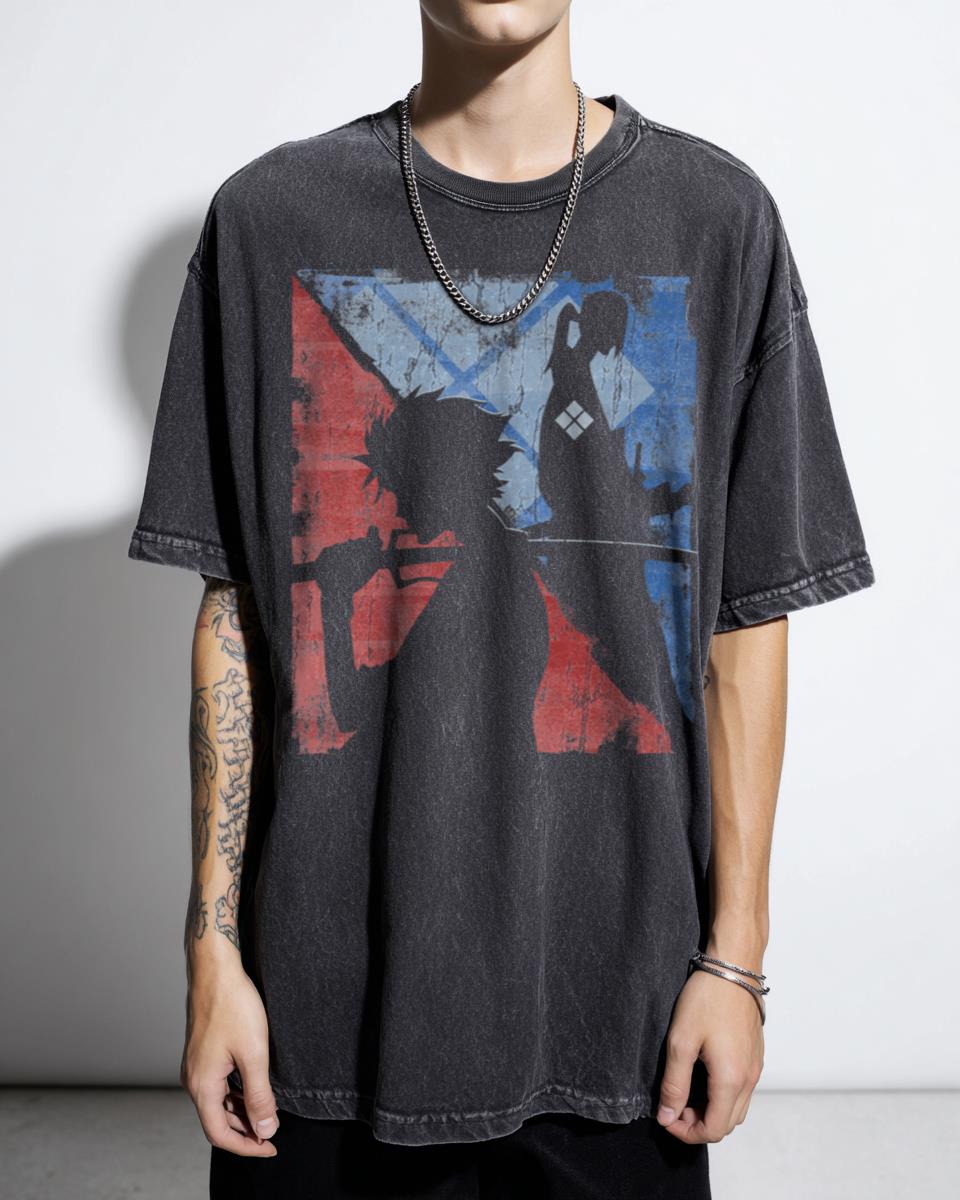 Red And Blue Samurai Champloo Warrior T-Shirt - Jin & Mugen Anime Tee
