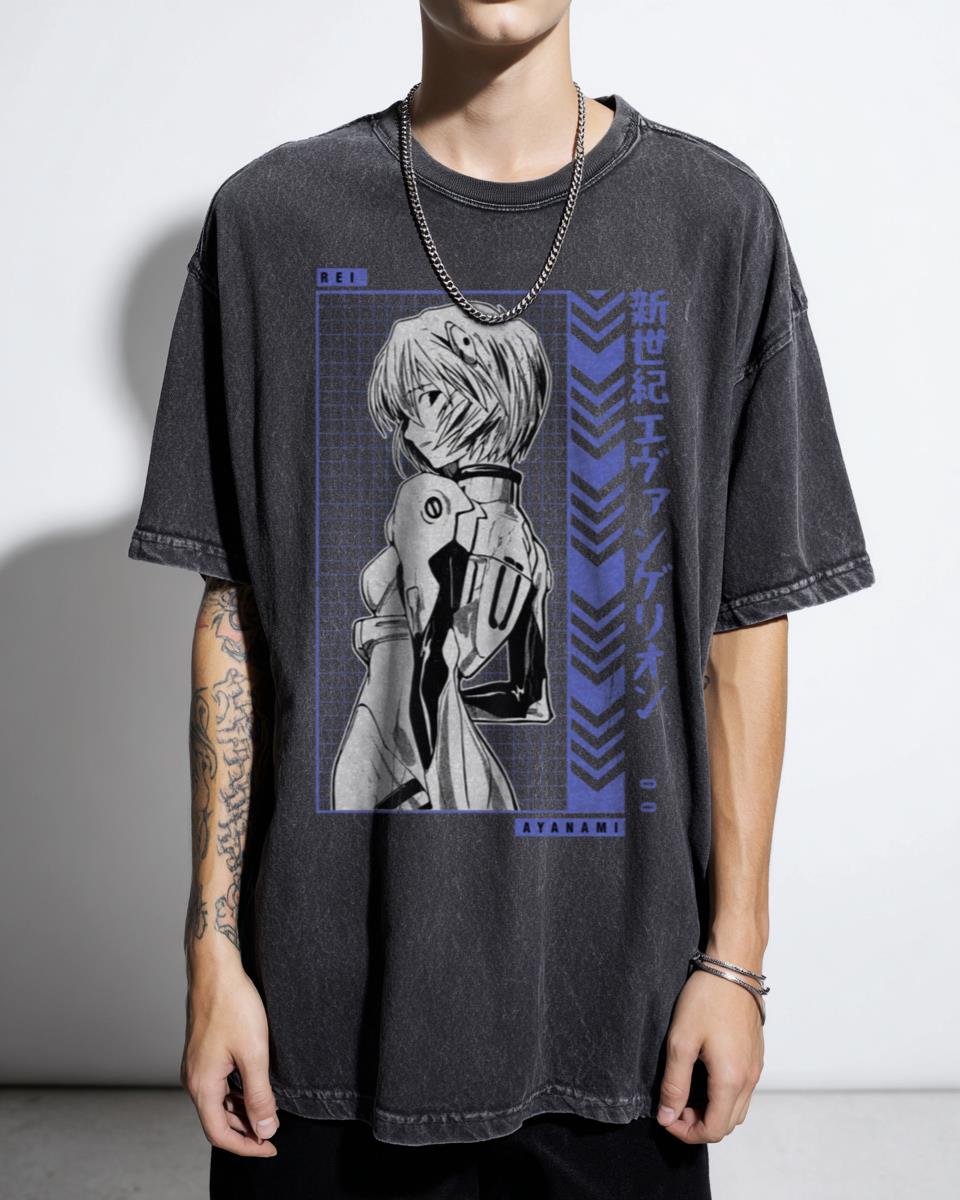 Rei Ayanami Cool BG Evangelion Anime T-Shirt - Trending NGE Fan Art