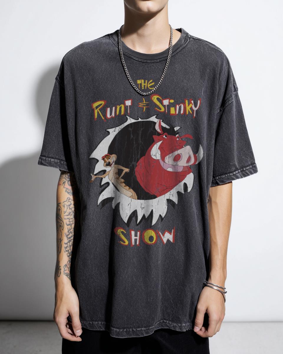 Ren & Stimpy Lion King Timon Pumbaa Crossover T-Shirt - 90s Nicktoons Fan Tee