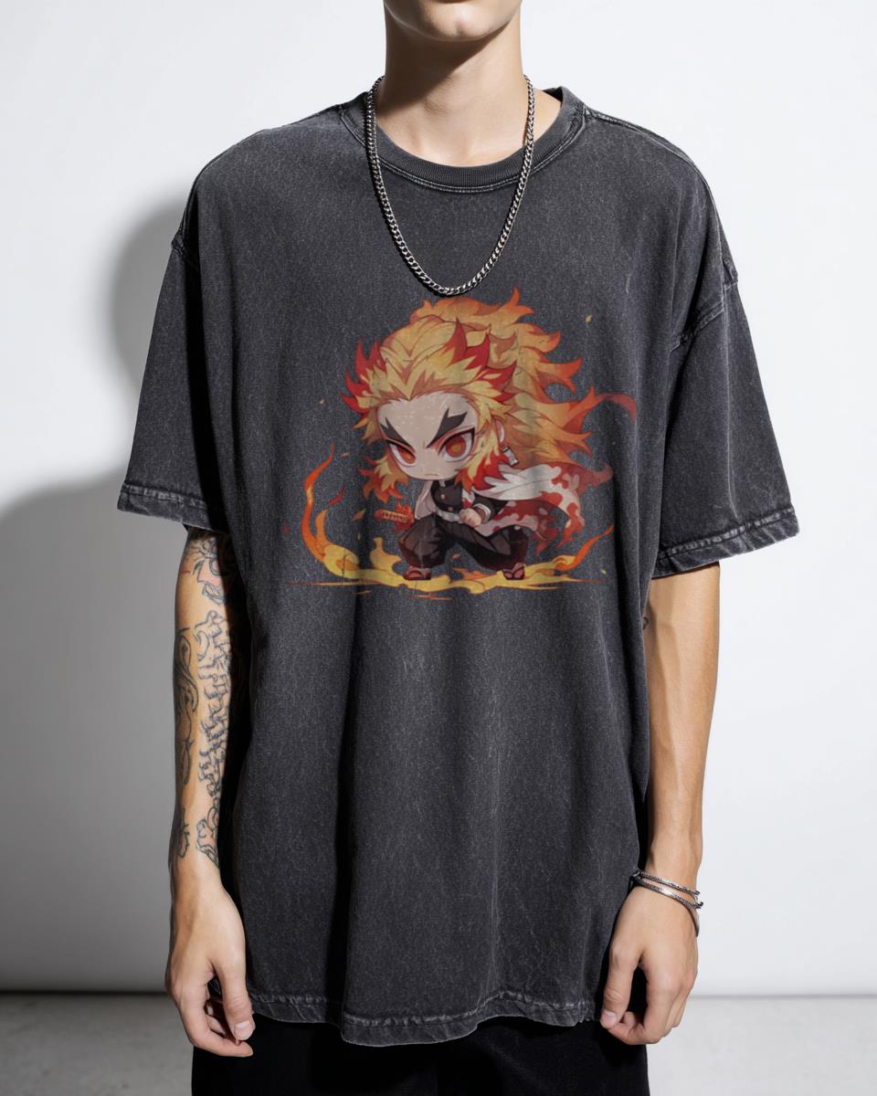 Rengoku Demon Slayer Anime Manga T-Shirt - Kimetsu No Yaiba Otaku Tee