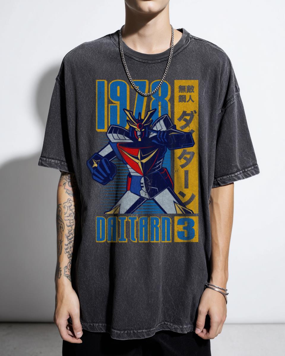 Retro 1978 Daitarn 3 Anime Robot T-Shirt - Vintage 70s Super Robot Fan Art Tee