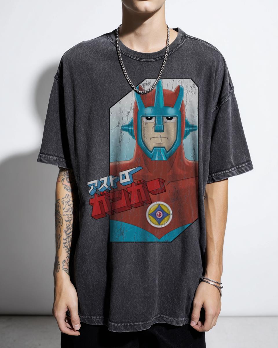 Retro 80s Astroganger Super Robot Anime T-Shirt - Mecha UFO Alien Tee