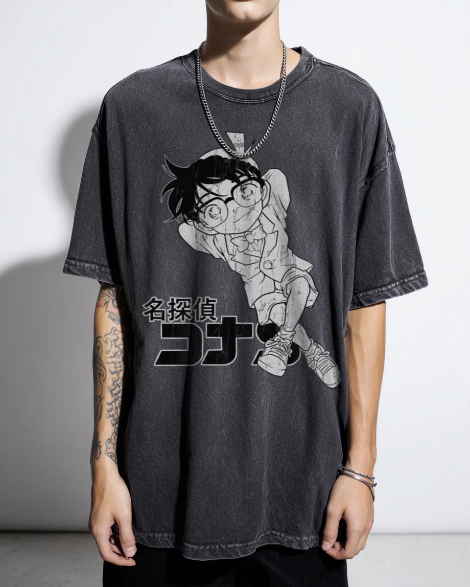 Retro 90s Detective Conan T-Shirt - Cute Case Closed Anime Manga Art
