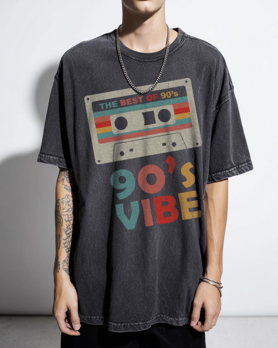 Retro 90s Vibe Vintage Cassette Tape T-Shirt - Old School Music Mixtape