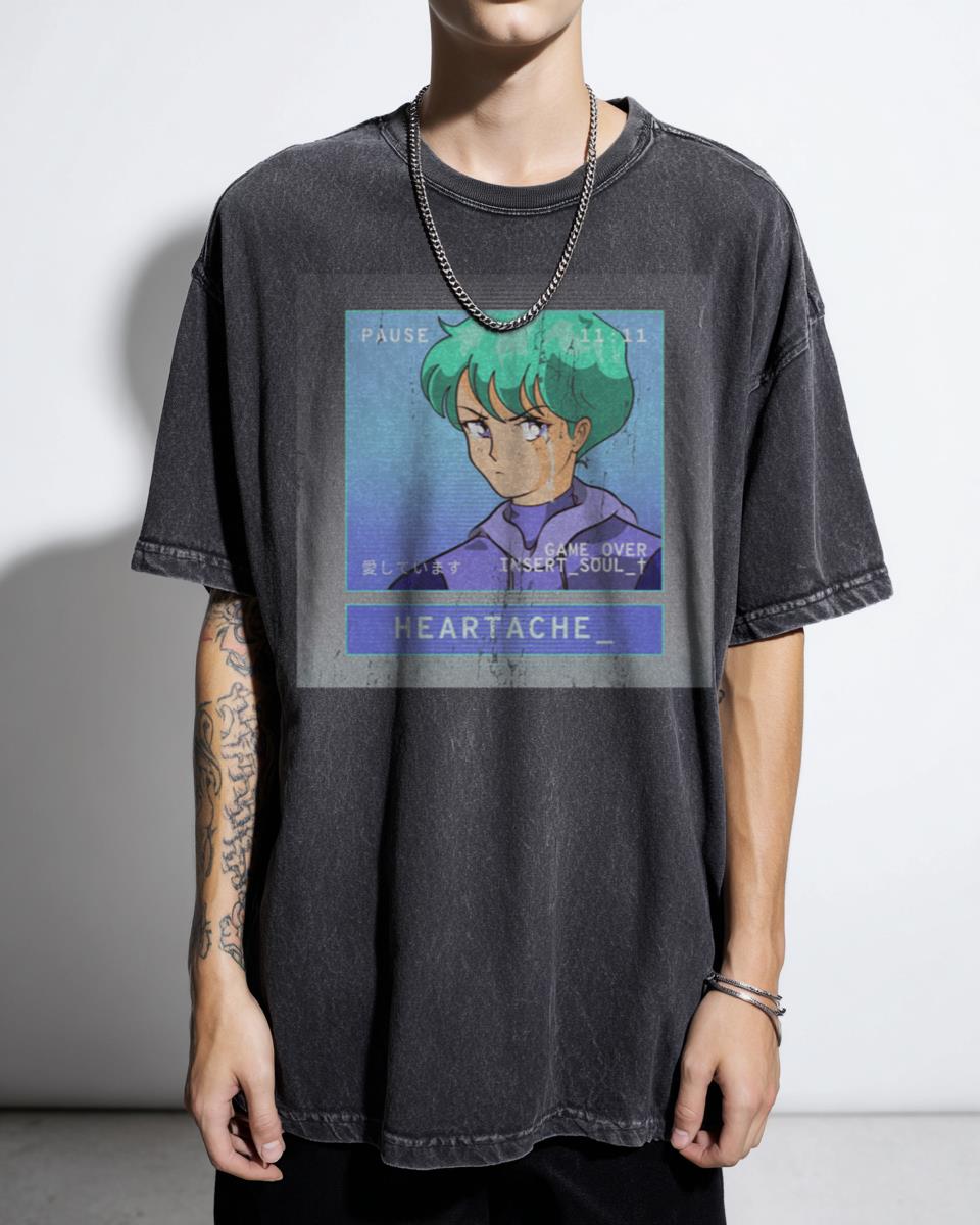 Retro Anime Heartache 80s 90s T-Shirt - Vintage Japanese Manga Style Apparel