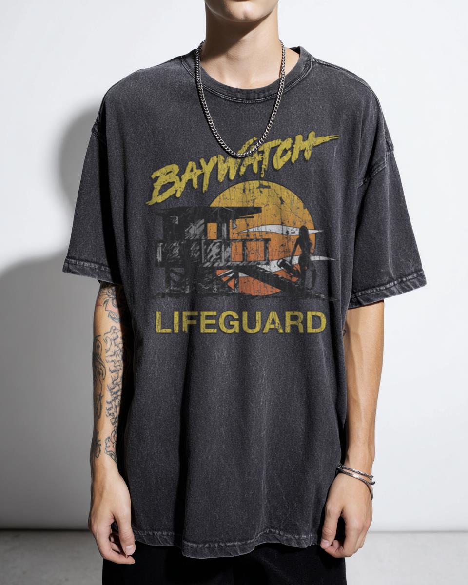 Retro Baywatch Lifeguard Sunset 1989 T-Shirt - 80s California Beach Life