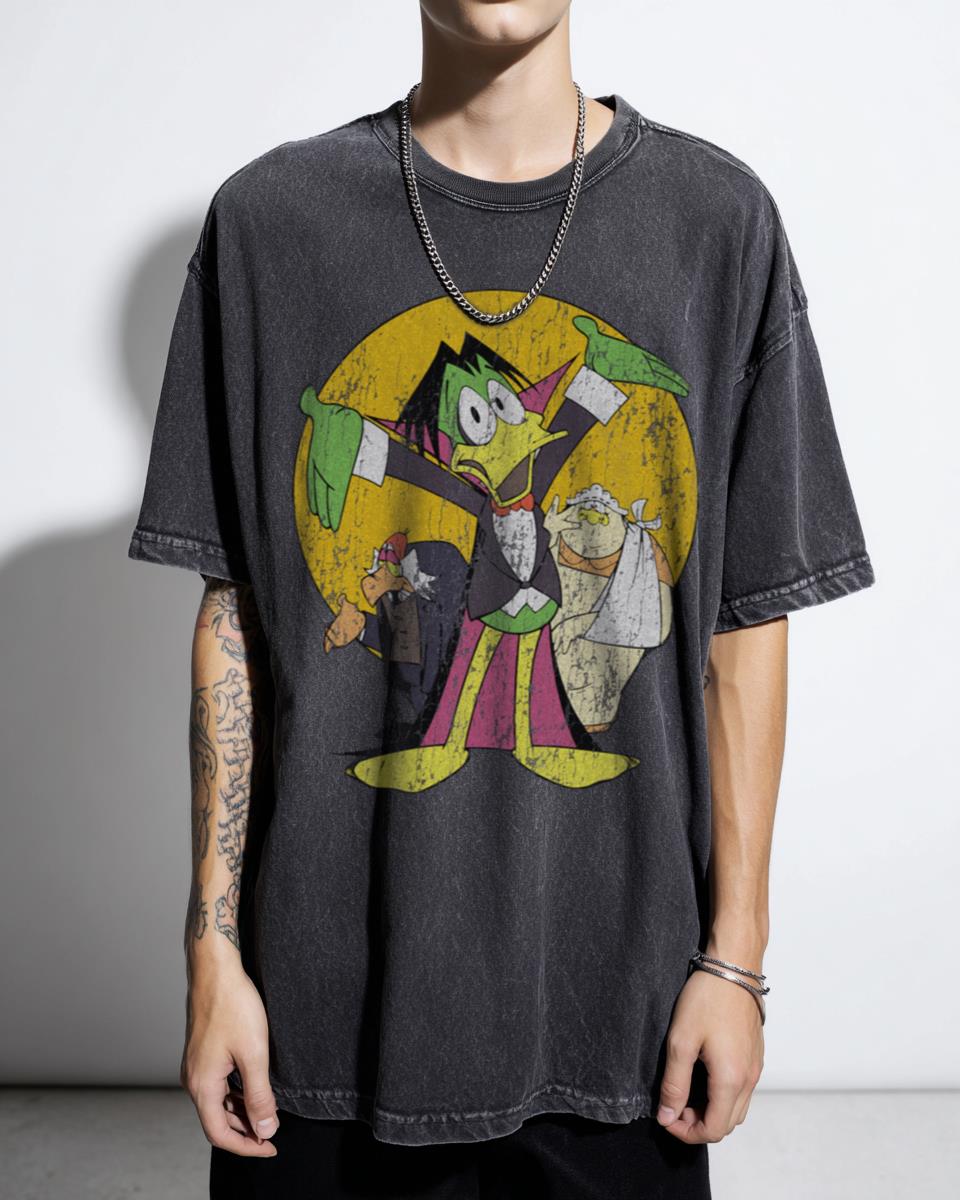 Retro Count Duckula Cartoon T-Shirt | Funny Vampire Duck Tee