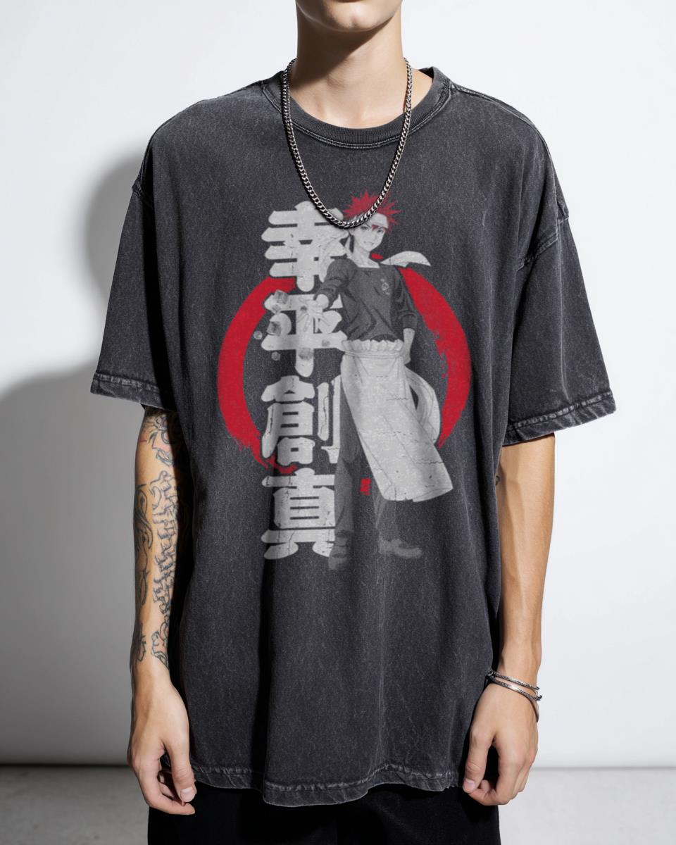 Retro Food Warrior Anime Manga T-Shirt - Vintage Otaku Foodie Unisex