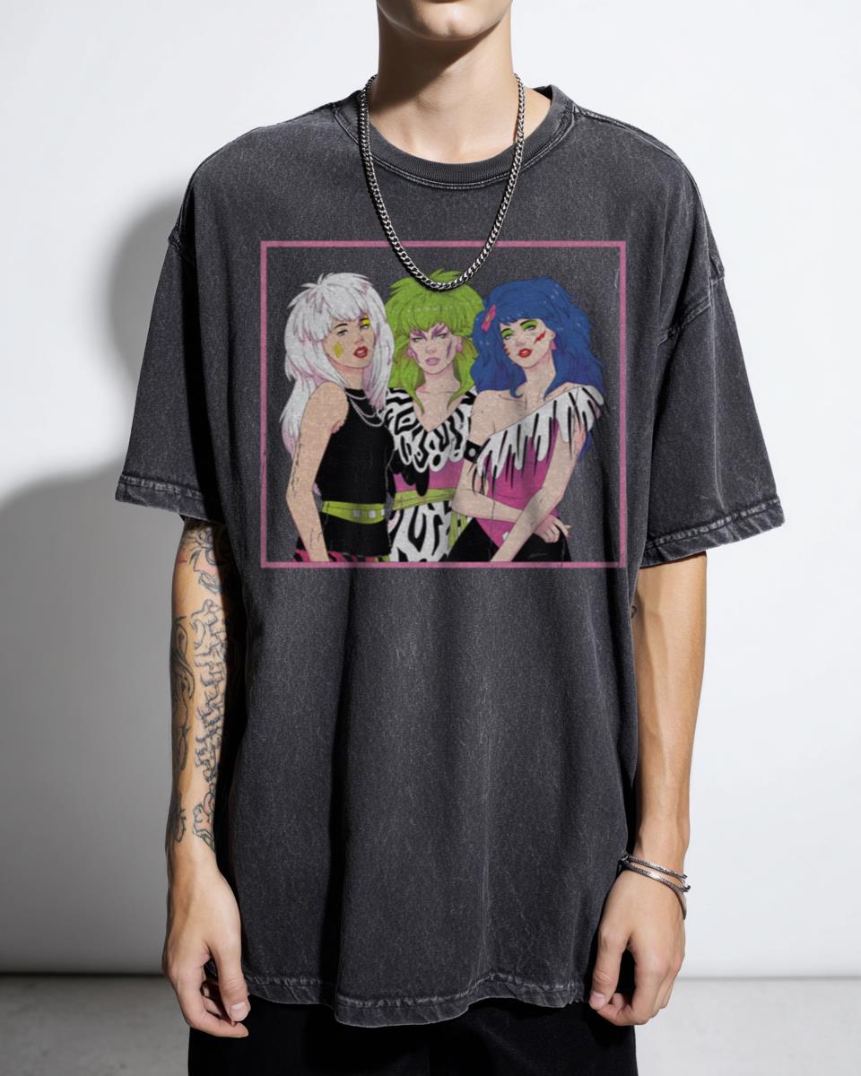 Retro Jem and the Holograms vs. Misfits T-Shirt - 80s Cartoon Band Battle Tee
