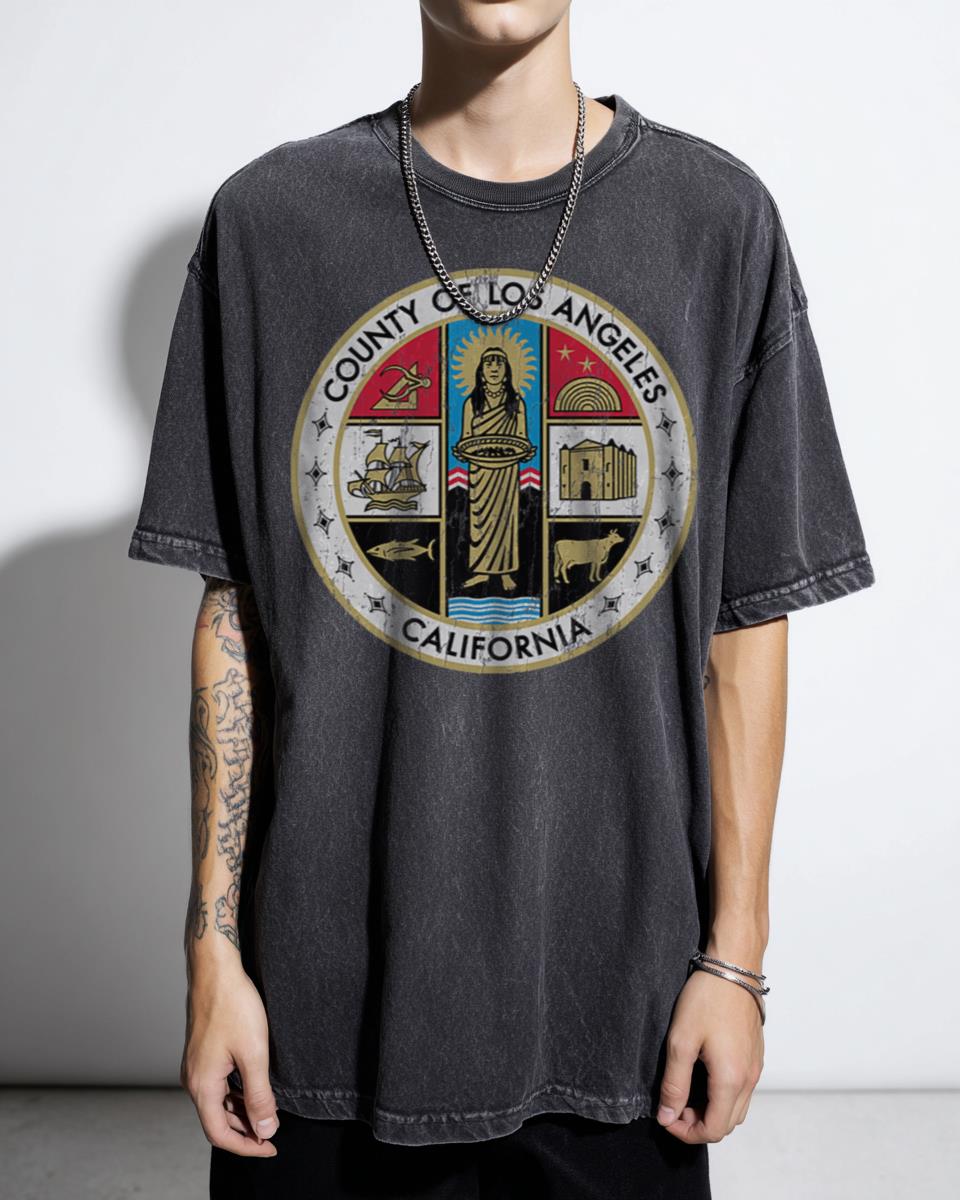 Retro Los Angeles County Seal T-Shirt - Vintage California Emblem LA Merch