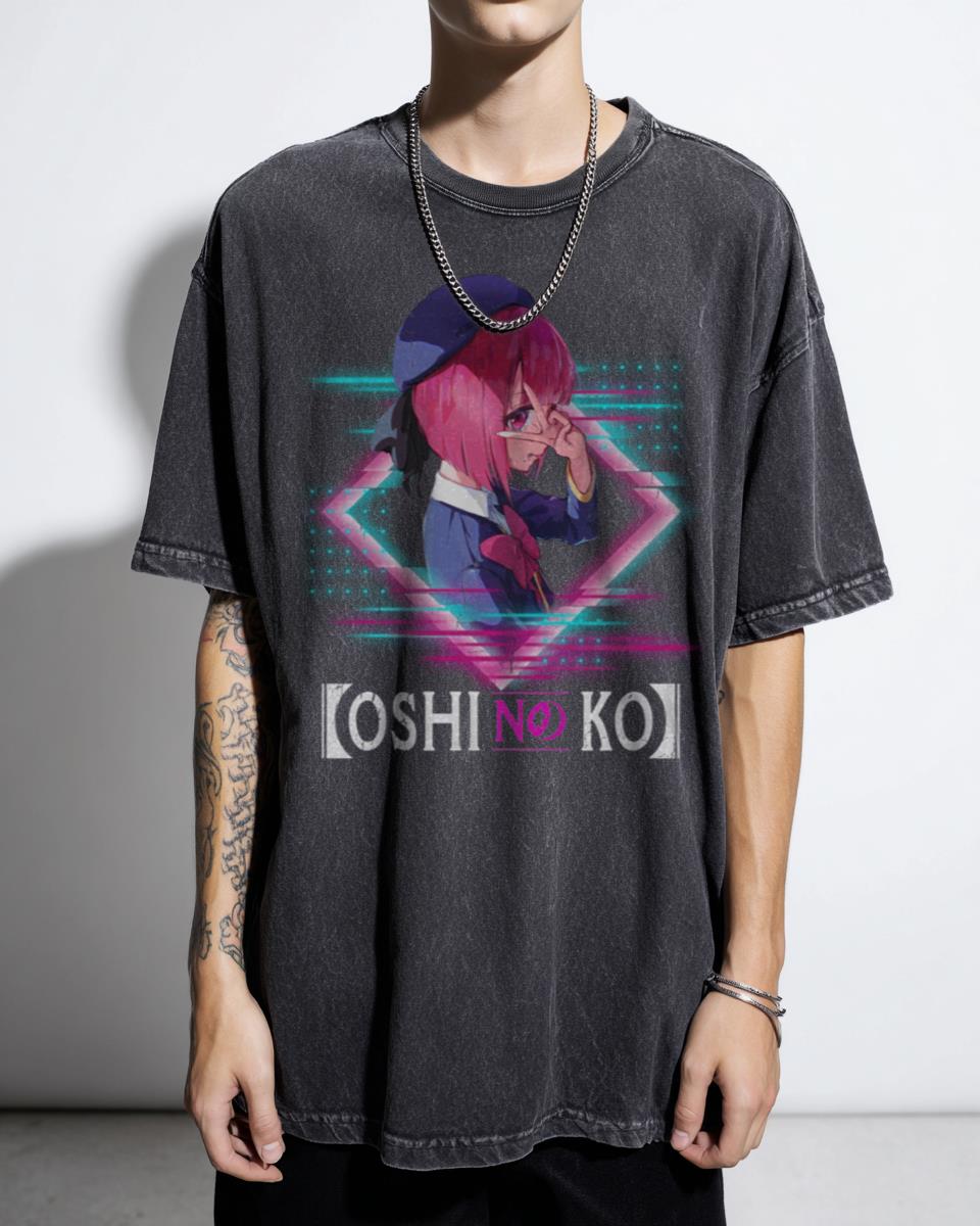 Retro Oshi No Ko Artistic Expression T-Shirt - Anime Visual Style Fan
