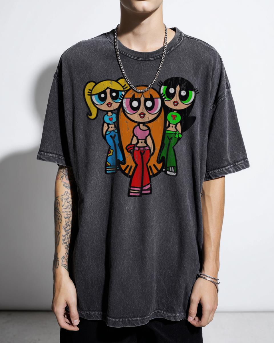 Retro Powerpuff Girls Teens in '98 T-Shirt - Vintage 90s Cartoon Anime Style Tee