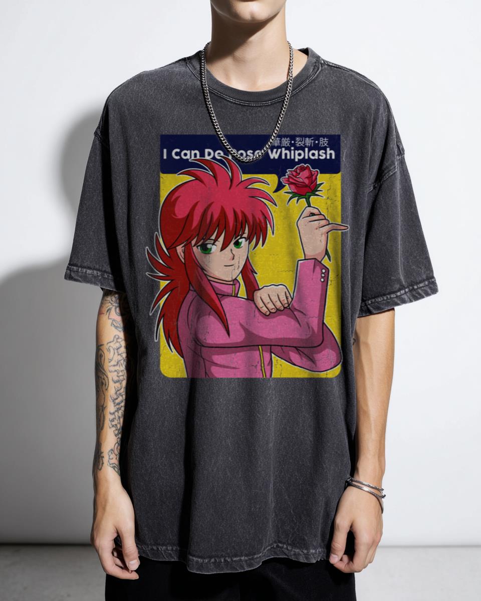 Retro Rose Whiplash Yu Yu Hakusho T-Shirt - 90s Anime Manga Fan