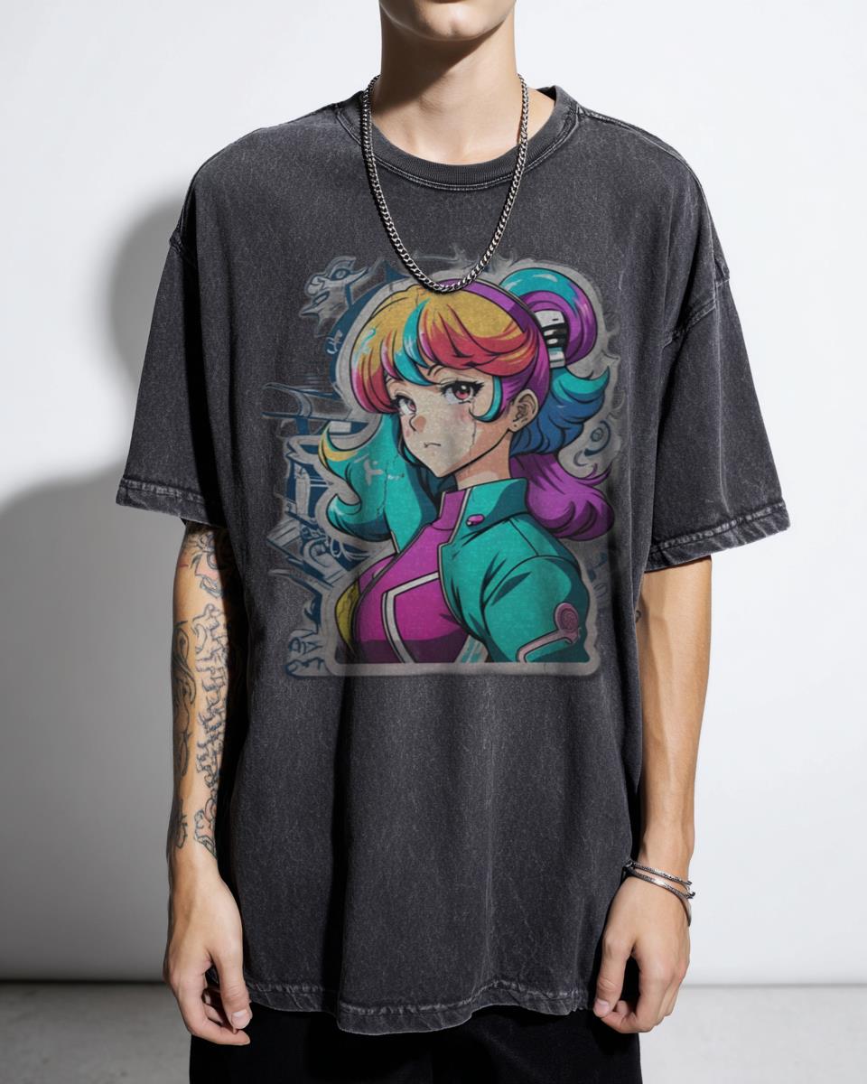 Retro-Style 80s Aesthetic Anime Girl T-Shirt - Japanese Vintage Manga Art