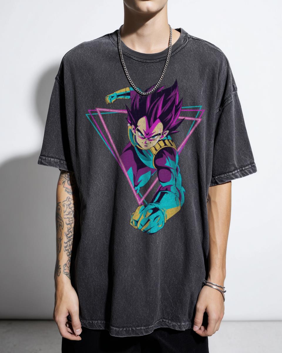 Retro Vegeta Super Saiyan Dragon Ball T-Shirt - 80s Anime Prince of Saiyans