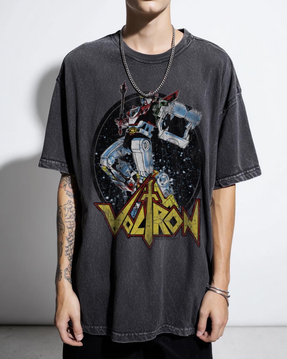 Retro Voltron Legendary Defender Biting Lion Graphic T-Shirt - Sci-Fi Robot Anime Unisex