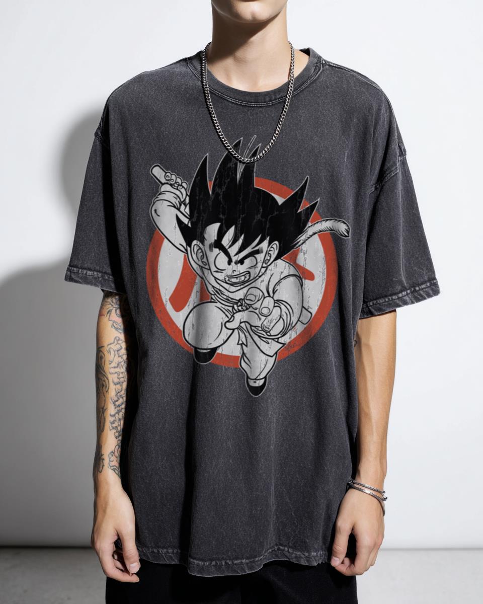 Retro Young Son Goku Dragon Ball Z T-Shirt - Vintage Anime DBZ Fan