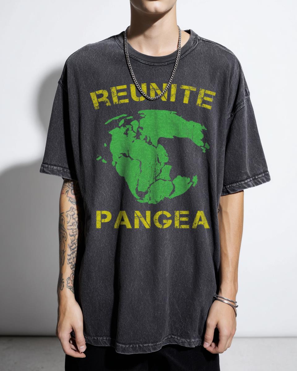 REUNITE PANGEA Retro Geology T-Shirt - Funny Earth Sciences Continent Apparel